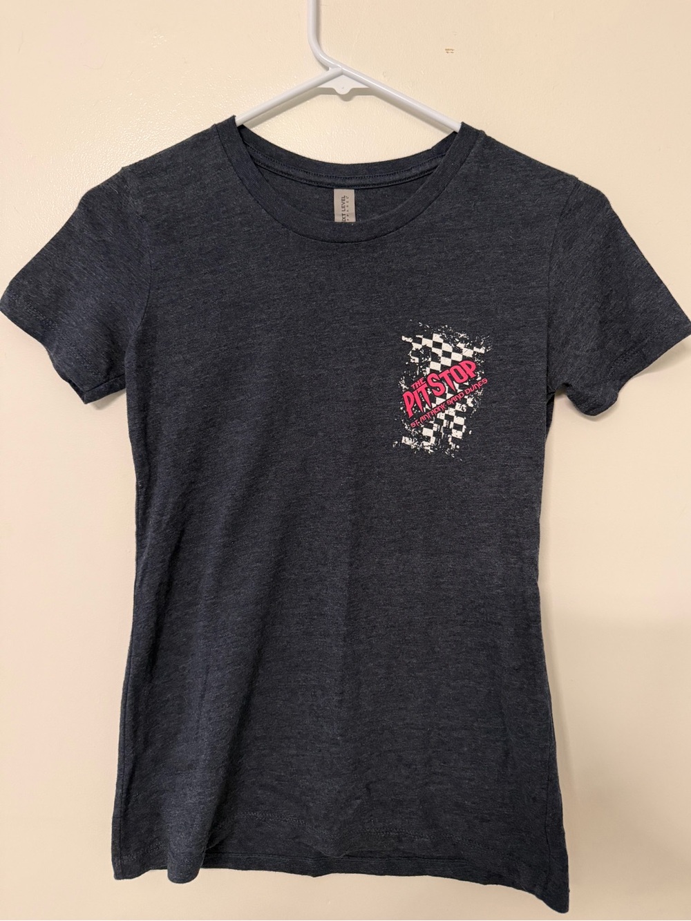 Women’s Dark Heather Gray Graphic Tee with Pink Accent - St. Anthony Sand Dunes